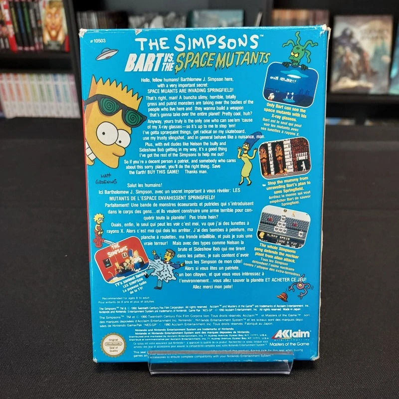 THE SIMPSONS BART VS THE SPACE MUTANTS COMPLET PAL FRA NOTICE ABIMEE + DECHIRURE LANGUETTE NINTENDO NES 5 THE SIMPSONS BART VS THE SPACE MUTANTS COMPLET PAL FRA NOTICE ABIMEE + DECHIRURE LANGUETTE NINTENDO NES – Image 3